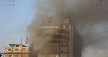 الصحة: إصابة 14 مواطنًا فى حريق سنترال رمسيس ونقلهم للمستشفى القبطى
