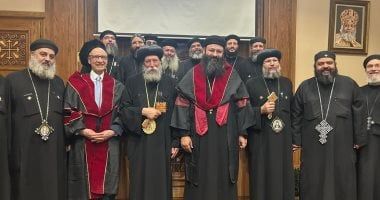 كاهن بالبحيرة يناقش ماچستير فى الدراسات الكتابية بجامعة هولى صوفيا بالكنيسة