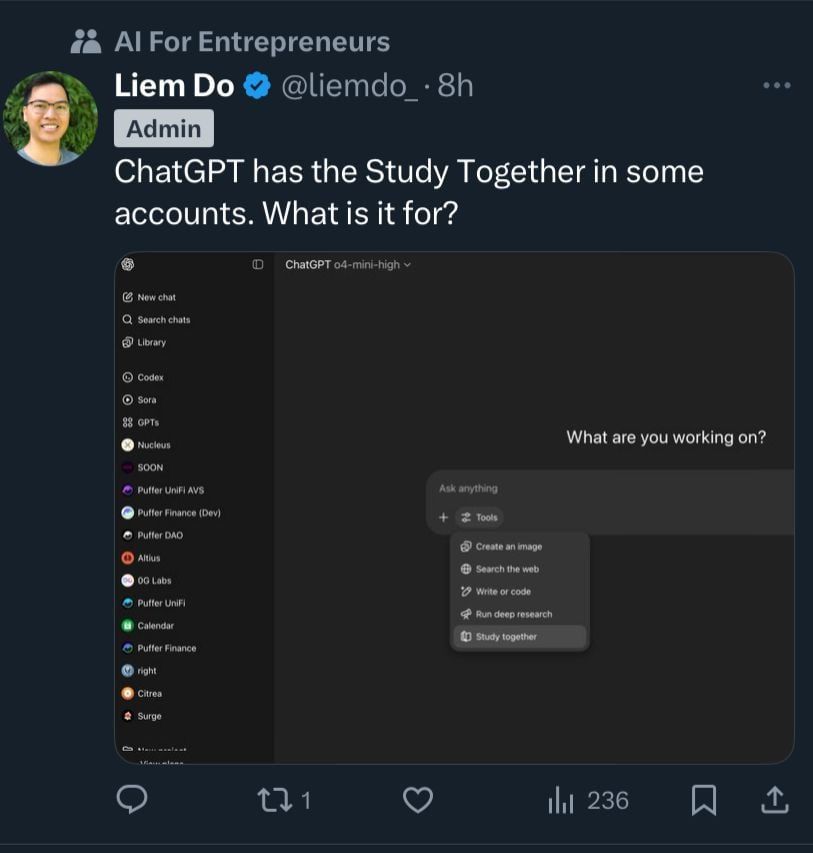 تكنولوجيا: ميزة “ندرس معًا” الجديدة تظهر بشكل غامض لدى بعض مستخدمي ChatGPT