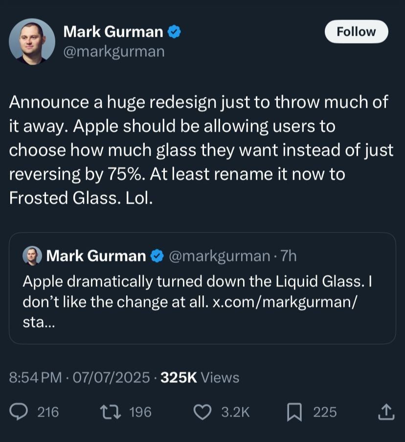 تكنولوجيا: آبل تتراجع عن مظهر “الزجاج السائل” في iOS 26 بعد شكاوى المستخدمين