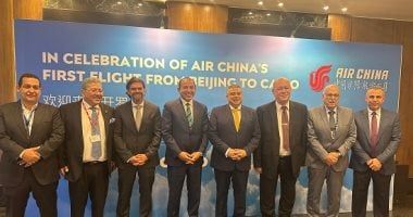 طيران Air China يدشن أولى رحلاته لمطار القاهرة الدولى.. صور