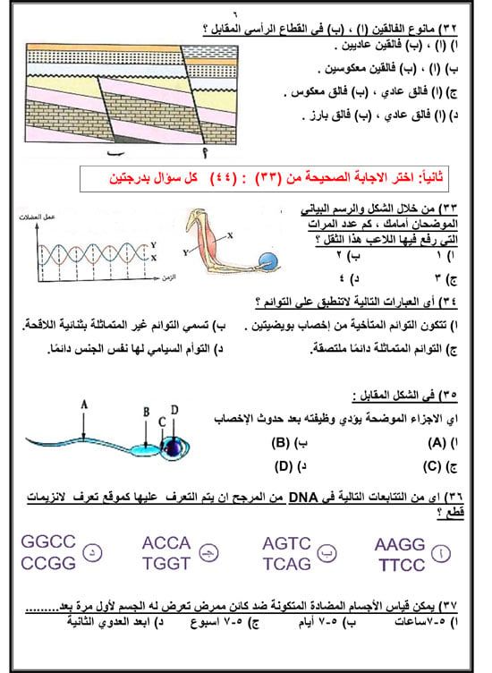 مراجعة ليلة الامتحان.. أسئلة استرشادية فى الأحياء لطلاب الثانوية العامة