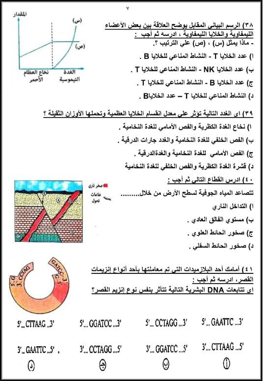 مراجعة ليلة الامتحان.. أسئلة استرشادية فى الأحياء لطلاب الثانوية العامة