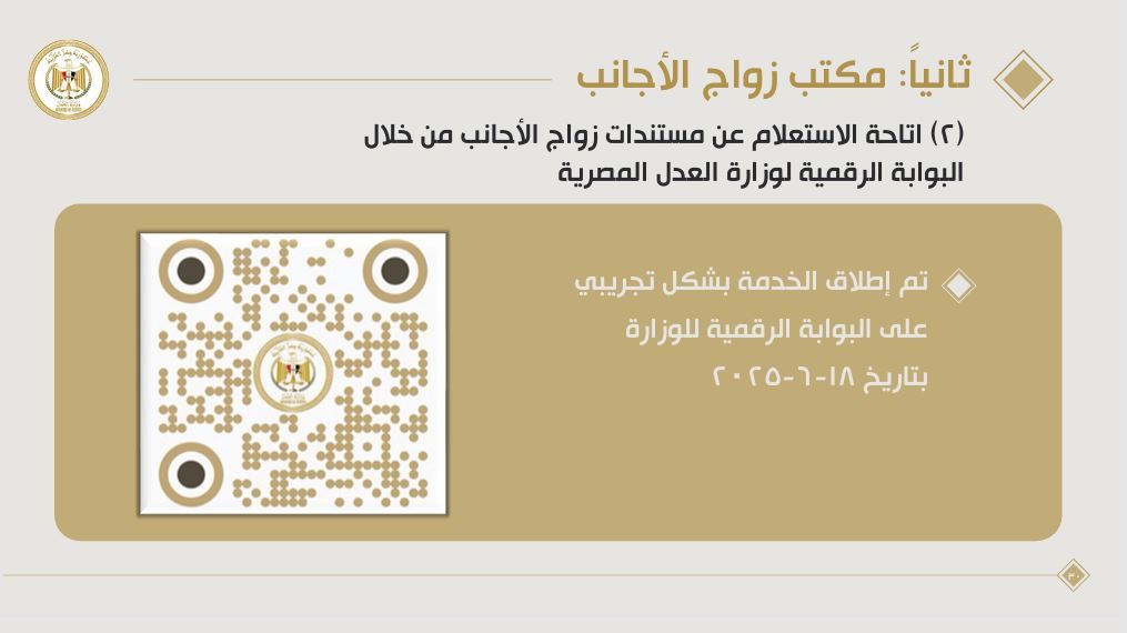 الأوراق المطلوبة لزواج مصرية من أجنبي في مكتب زواج الأجانب بالعاصمة الإدارية