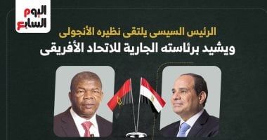 الرئيس السيسى يلتقى نظيره الأنجولى ويشيد برئاسته الجارية للاتحاد الأفريقي (إنفوجراف)