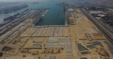 شاهد أحدث تصوير جوى لمحطة حاويات تحيا مصر 1 بميناء دمياط