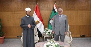 وزير الأوقاف يزور قضايا الدولة لتهنئة المستشار حسين مدكور برئاسة الهيئة