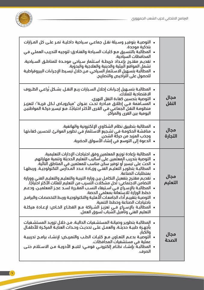 نص البرنامج الانتخابي لحزب "الشعب الجمهوري" تحت عنوان "الحلم مشوار"
