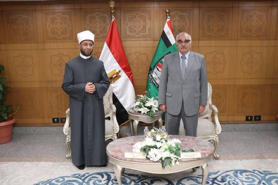 وزير الأوقاف يزور قضايا الدولة لتهنئة المستشار حسين مدكور برئاسة الهيئة