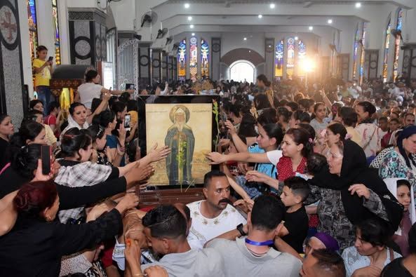 بمناسبة عيده.. احتفالات بدير القديس الأنبا شنودة رئيس المتوحدين فى سوهاج