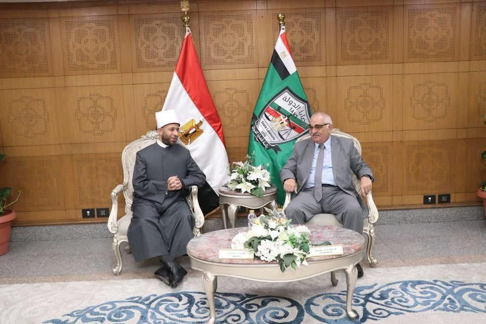 وزير الأوقاف يزور قضايا الدولة لتهنئة المستشار حسين مدكور برئاسة الهيئة