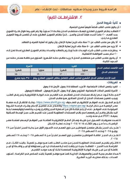 ننشر كراسة شروط سكن لكل المصريين 7 والحجز لكافة المواطنين