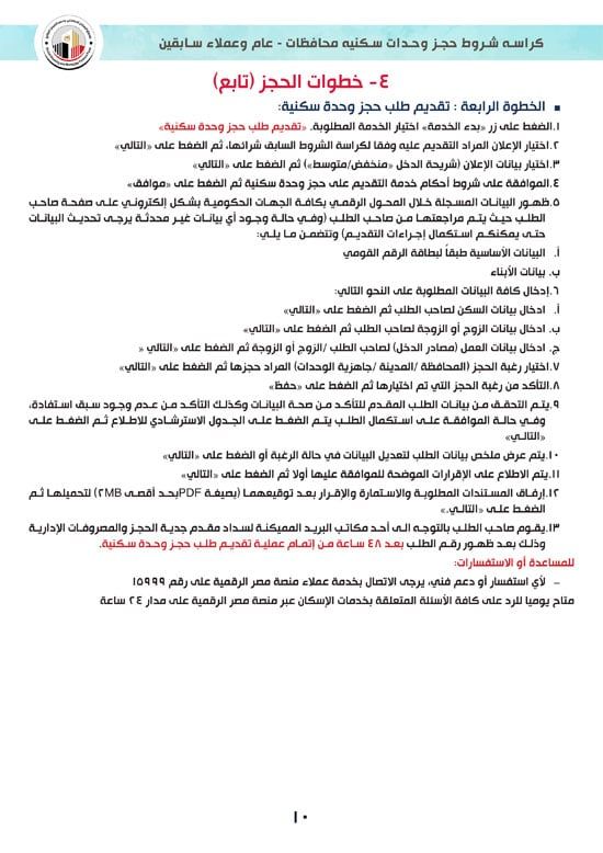 تفاصيل كراسة شروط سكن لكل المصريين 7 للوحدات الجاهزة للتسليم الفورى