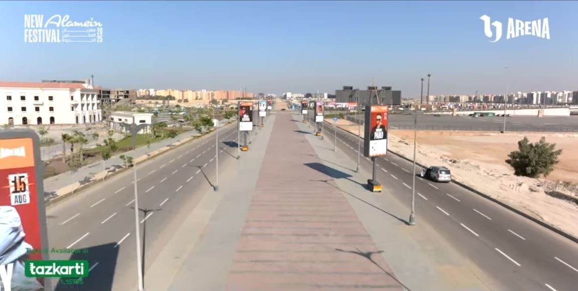 شاهد تحضيرات انطلاق الدورة الـ3 من مهرجان العلمين الجديدة