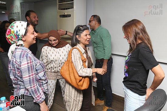 صناع عمل مسلسل فات الميعاد فى جولة باليوم السابع قبل ندوة تكريمهم.. صور