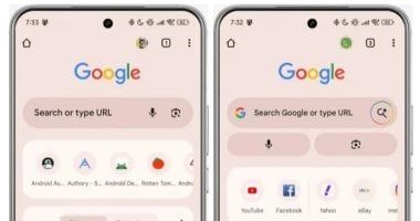 تكنولوجيا: جوجل تختبر مظهرًا جديدًا لشريط البحث فى تطبيق كروم لنظام أندرويد