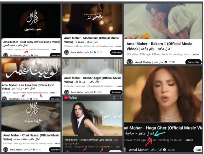 8 أغنيات من ألبوم آمال ماهر "حاجة غير" على قائمة الترند