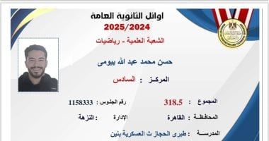 حسن محمد السادس على علمى رياضة يحلم بكلية الهندسة: حلم الطفولة تحقق