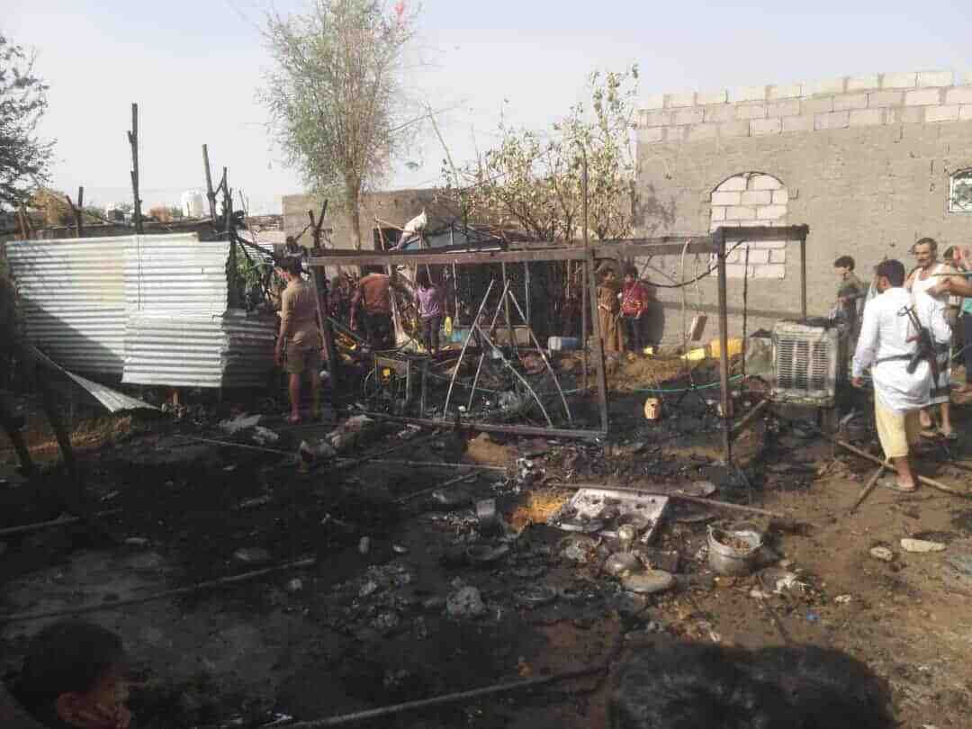 حرائق مأساوية تلتهم مساكن النازحين في مأرب....إصابات خطيرة وخسائر فادحة