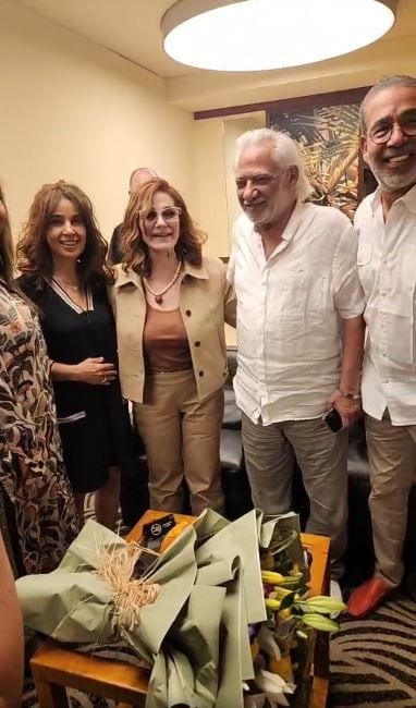 ميادة الحناوى تصل الأردن لإحياء حفل فى مهرجان جرش.. وسامح الصريطى وحنان يستقبلانها