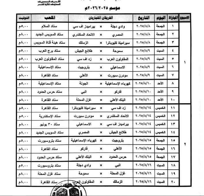 رابطة الأندية تعلن عن مواعيد مباريات الدورى المصرى.. صور