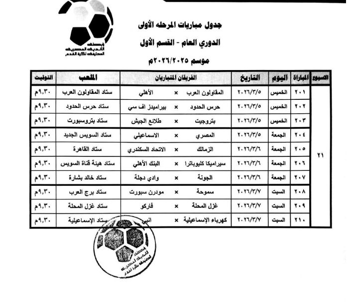 رابطة الأندية تعلن عن مواعيد مباريات الدورى المصرى.. صور