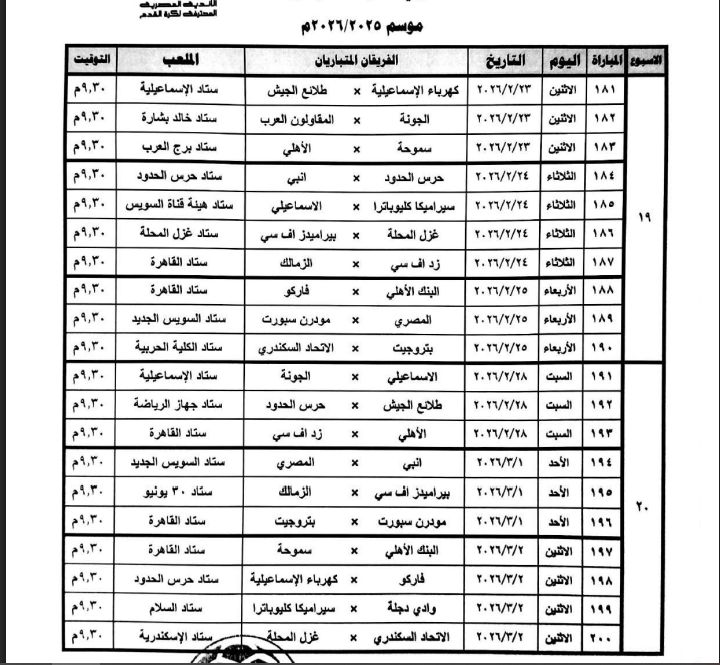 رابطة الأندية تعلن عن مواعيد مباريات الدورى المصرى.. صور