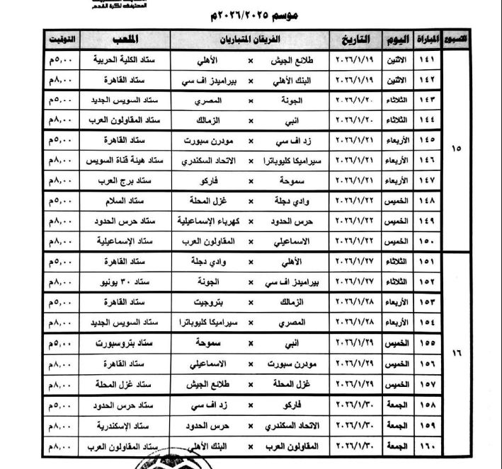 رابطة الأندية تعلن عن مواعيد مباريات الدورى المصرى.. صور