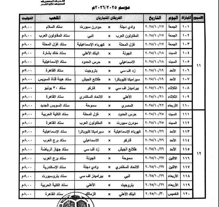 رابطة الأندية تعلن عن مواعيد مباريات الدورى المصرى.. صور