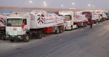 الهلال الأحمر: قافلة المساعدات الثانية لغزة تحمل 1500 طن منها 965 سلال غذائية - الخليج 365