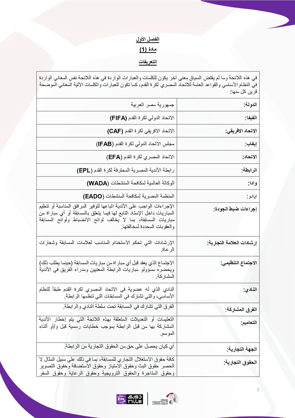 تعرف على اللائحة المنظمة لدورى نايل فى موسم 2025 - 2026