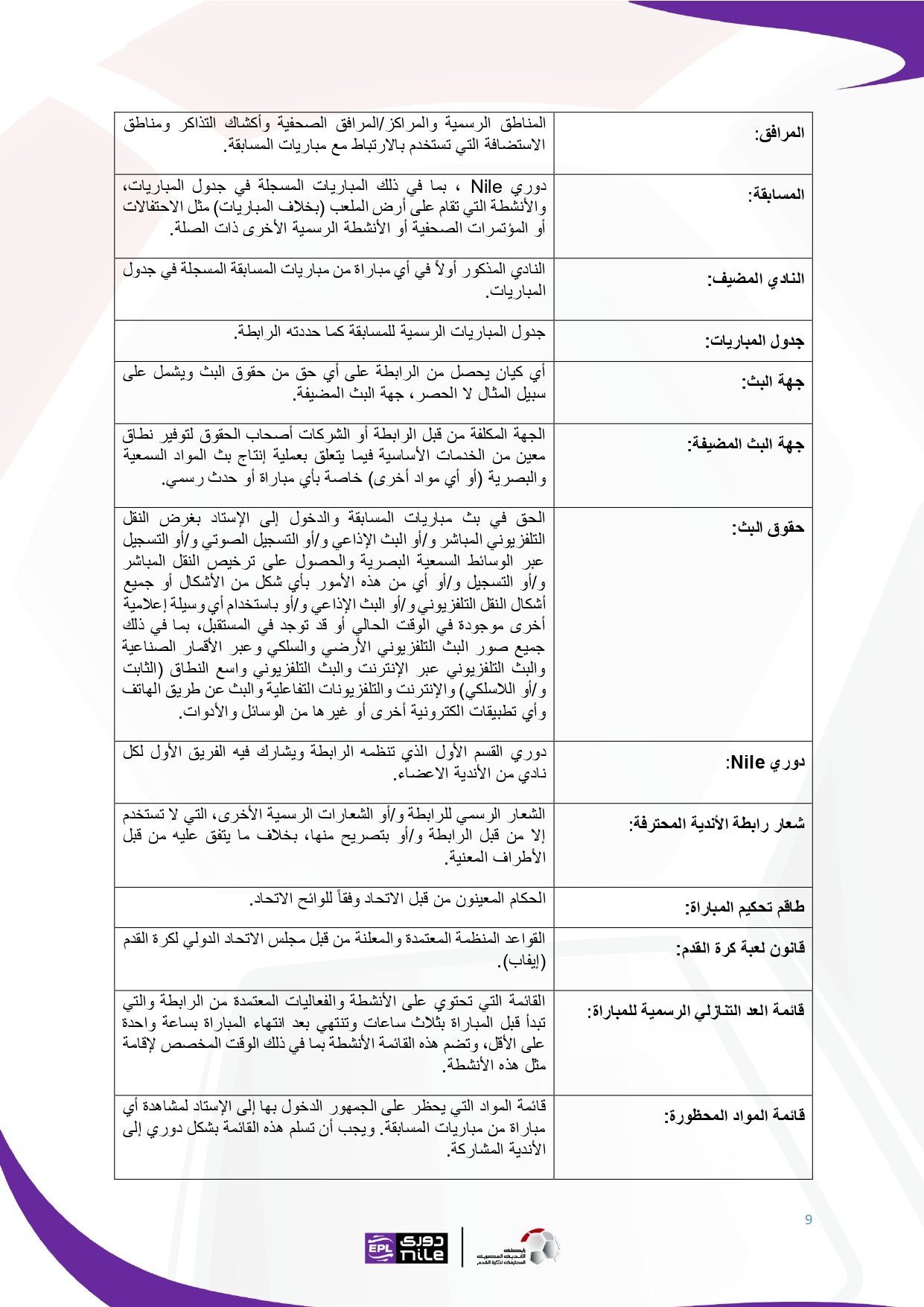 تعرف على اللائحة المنظمة لدورى نايل فى موسم 2025 - 2026