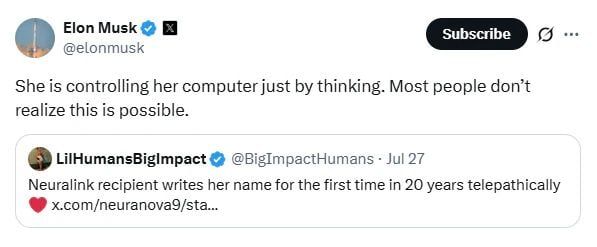 تكنولوجيا: بعد 20 سنة من الشلل.. امرأة تكتب اسمها عبر شريحة إيلون ماسك الدماغية