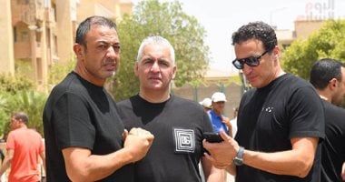 أبو ريدة و نجوم الرياضة في جنازة شقيق أبو حسين عضو اتحاد الكرة