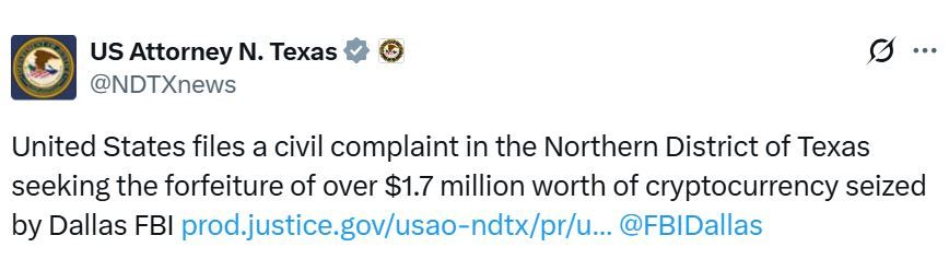 الولايات المتحدة تسعى لمصادرة 2.4 مليون دولار من البيتكوين تم الاستيلاء عليها من مجموعة فدية