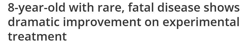 تحسن حالة طفل شارك فى تجربة أولى من نوعها للتوصل لعلاج لمرض نادر