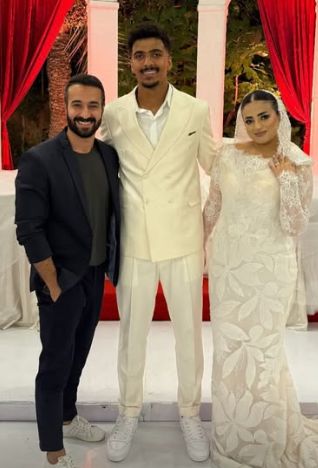 حسام عبد المجيد مدافع الزمالك يحتفل بعقد قرانه.. صور