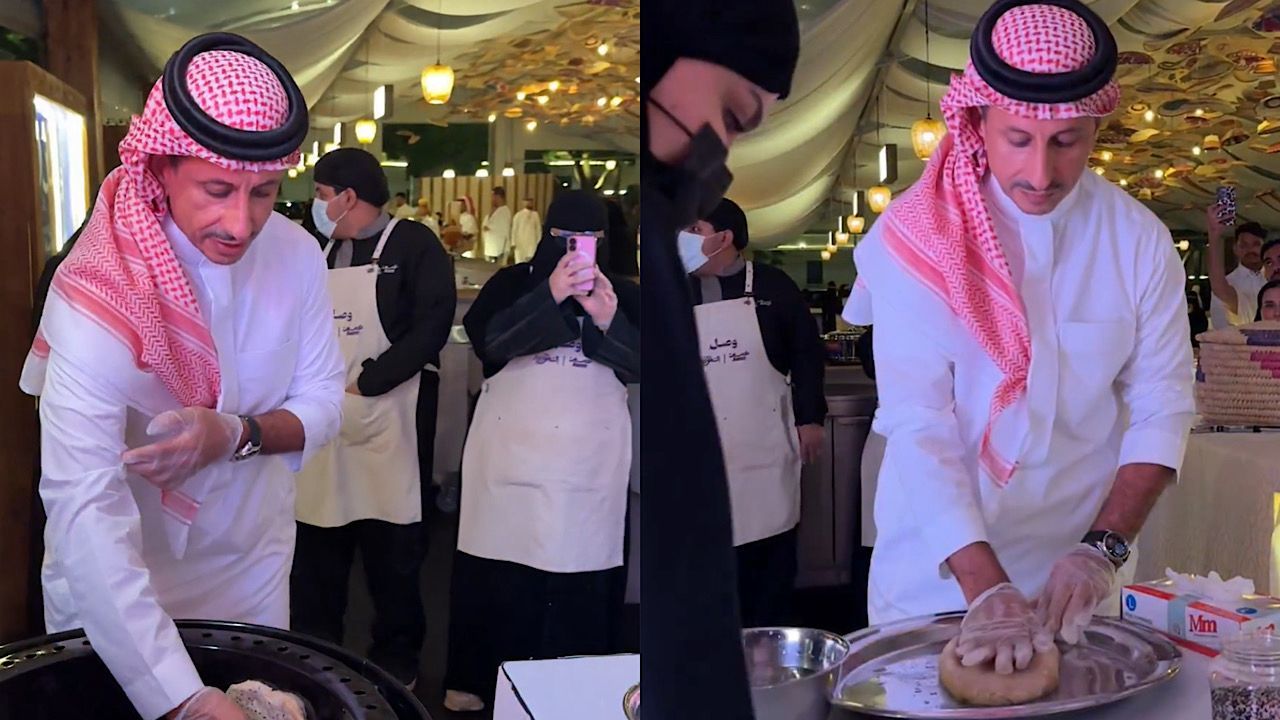 وزير السياحة يشارك بإعداد خبز الميفا بحيوية في مهرجان وصل بعسير.. فيديو وصور