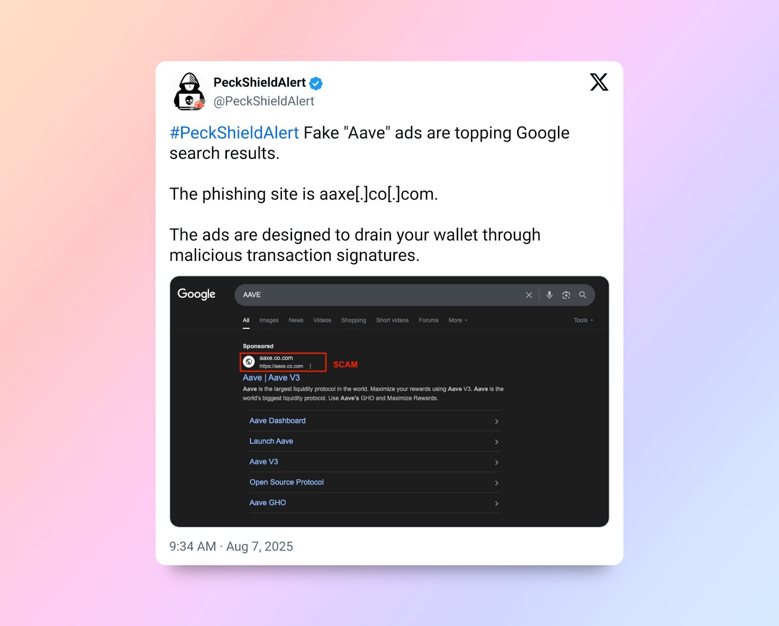 Aave تتعرّض لهجوم تصيّد بعد يوم من تجاوزها 60 مليار دولار في صافي الإيداعات