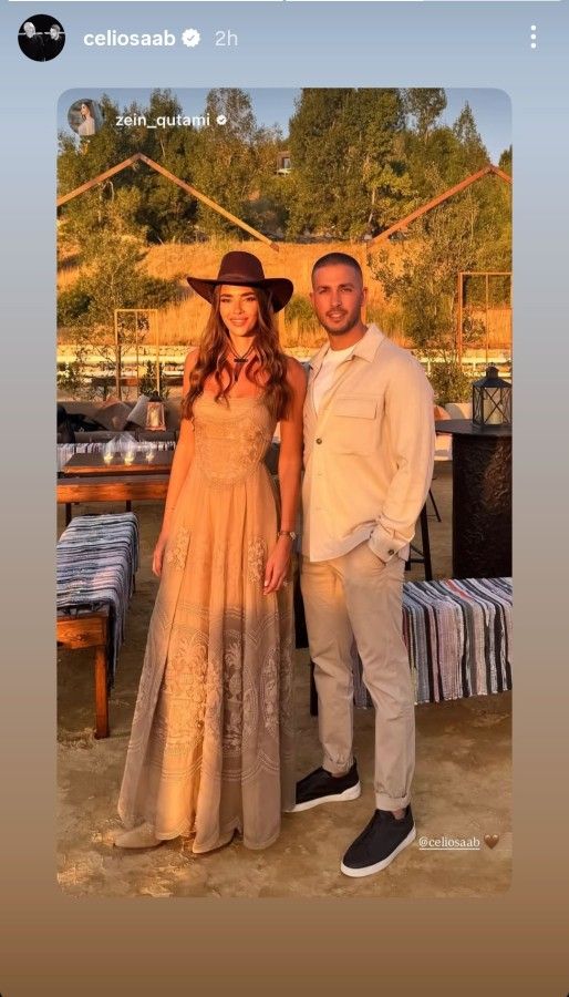 سيليو صعب وزوجته زين قطامي يخطفان الأنظار في أحدث ظهور لهما بعد زواجهما