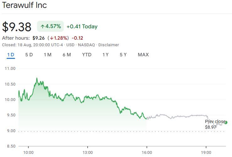 Google تستحوذ على 14% من TeraWulf لتعدين البيتكوين وتصبح أكبر مساهم