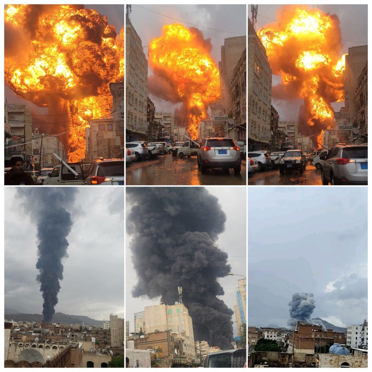 عاجل: شاهد فيديو صادم لانفجارات عنيفة هزّت العاصمة صنعاء قبل قليل