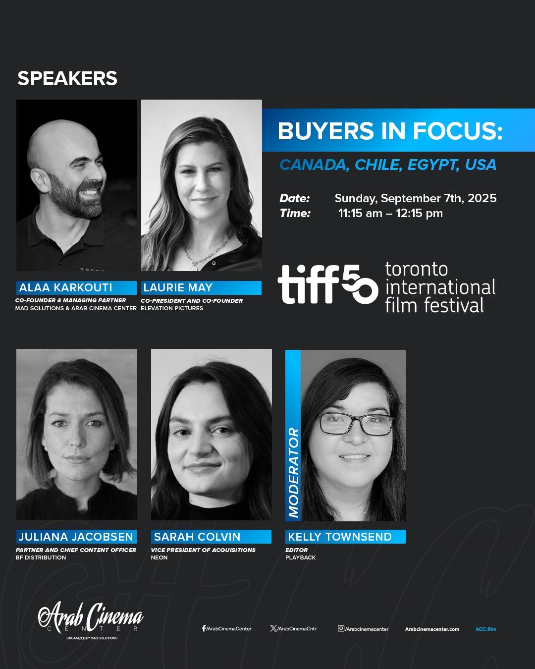 علاء كركوتي يشارك في ندوة Buyers in Focus بمهرجان تورونتو لمناقشة استراتيجيات بيع وتوزيع الأفلام