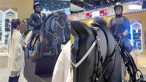 أصحاب الهمم.. مهارات عالية في ترويض الخيل بمعرض «أبوظبي للصيد والفروسية»