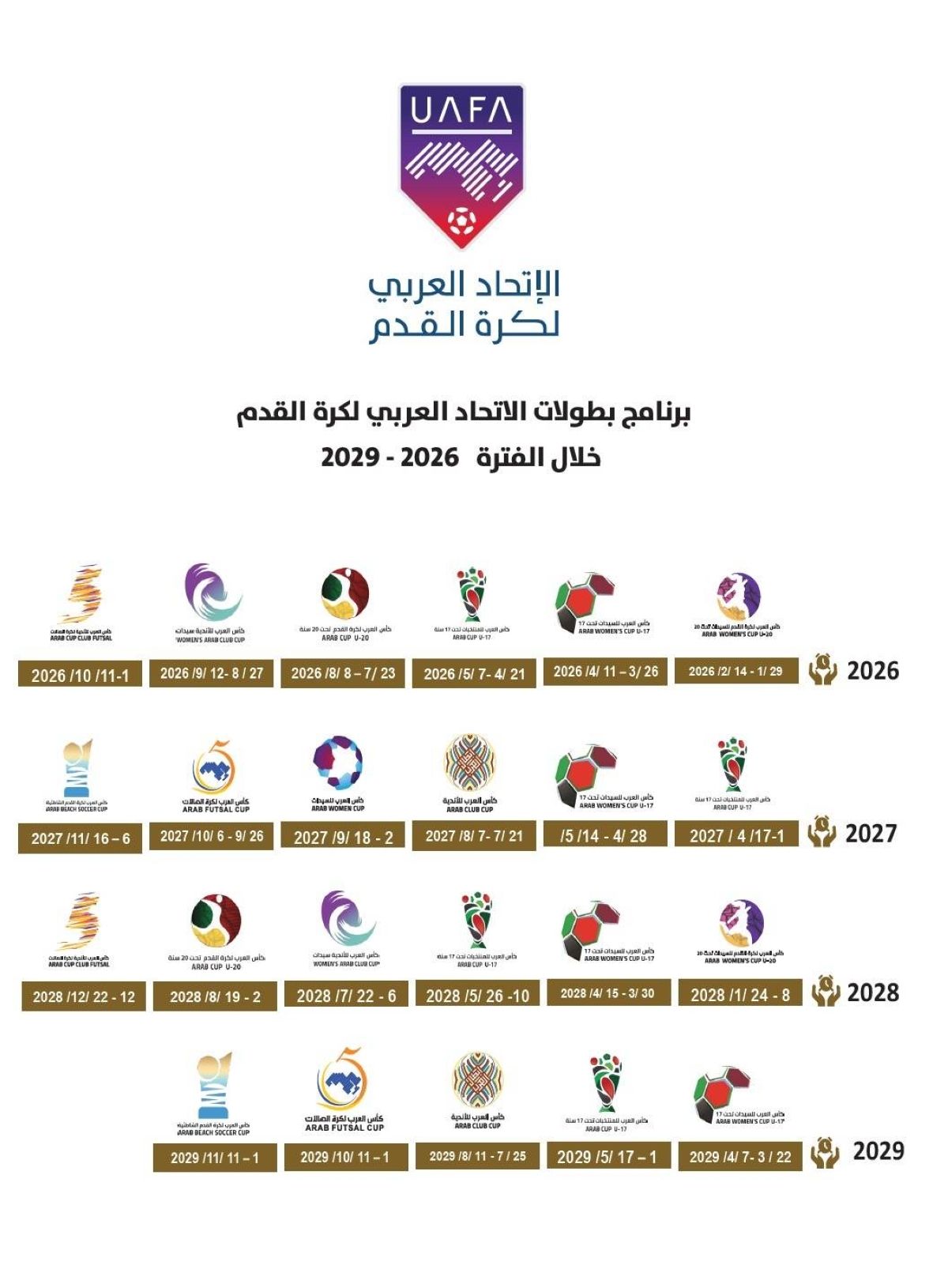 "مجلس الاتحاد العربي" يستقبل طلبات استضافة البطولات العربية
