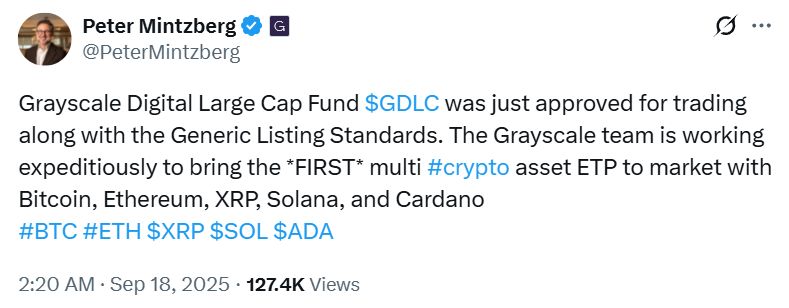 هيئة الأوراق المالية الأمريكية توافق على أول منتج تداول مدعوم بعدة عملات مشفرة من Grayscale