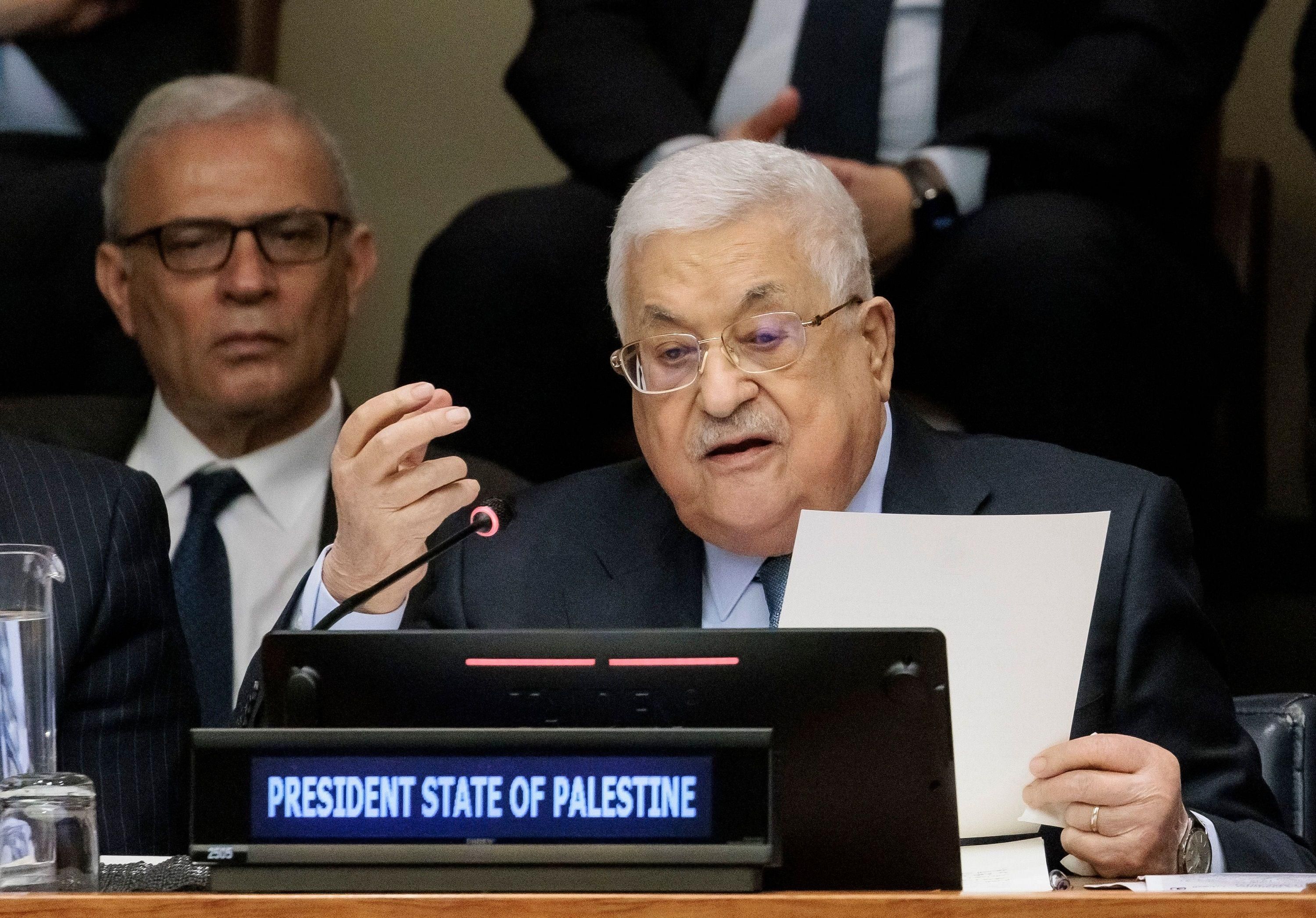 رئيس السلطة الفلسطينية محمود عباس الأمم المتحدة في إحياء الذكرى السنوية للنكبة الفلسطينية، نيويورك، الولايات المتحدة الأمريكية - 15 مايو/أيار 2023