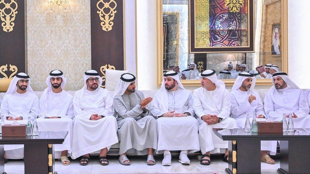 حاكم عجمان وولي عهده يقدّمان واجب العزاء في وفاة الشيخة حصة عبيد الشامسي