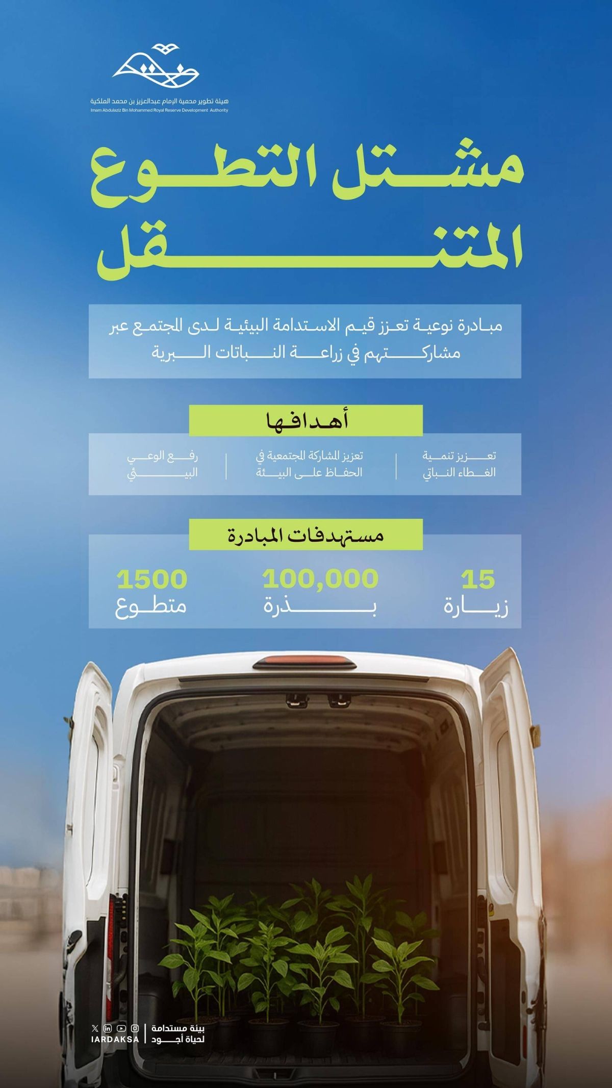 محمية الإمام عبدالعزيز تطلق مبادرة «مشتل التطوع المتنقل»