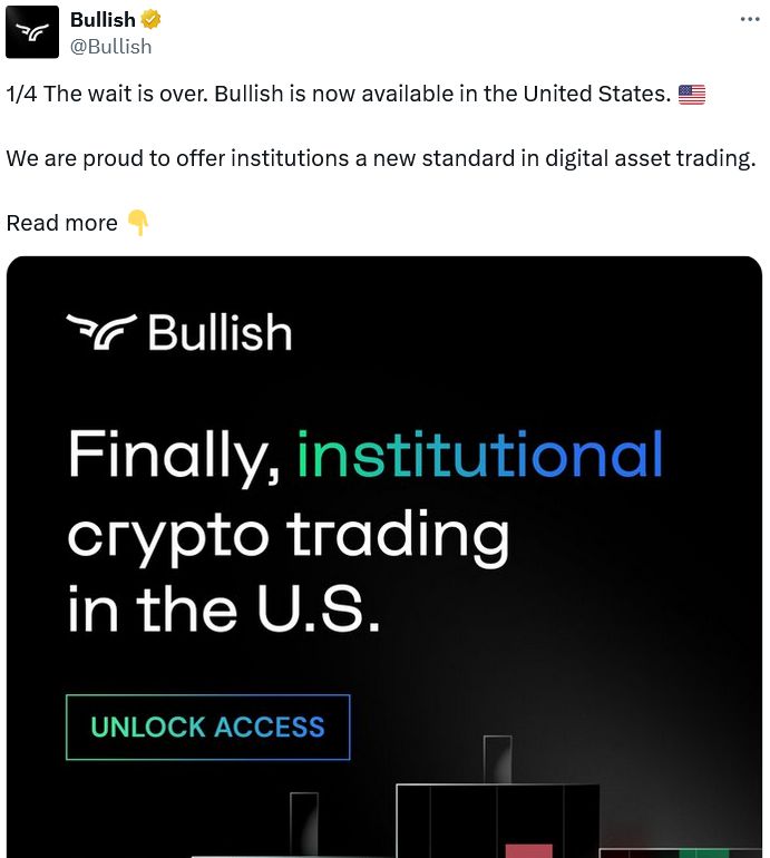 إطلاق Bullish في 20 ولاية أمريكية بعد حصولها على تراخيص نيويورك